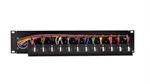 Female DT12 Breakout panel pre-wired parallel with Edac Receptacles